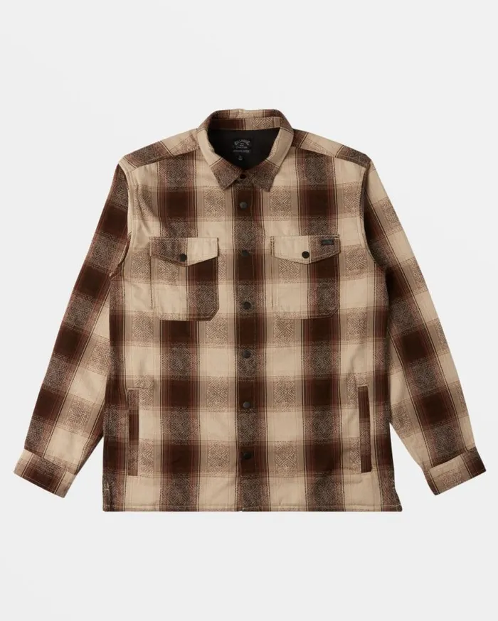 Men Billabong Jackets Lodge Long Sleeve Flannel Shirt Java Men Billabong Jackets Lodge Long Sleeve Flannel Shirt Java