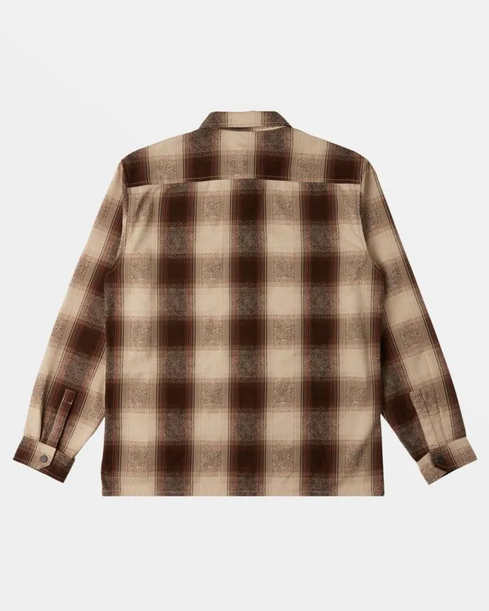 Men Billabong Jackets Lodge Long Sleeve Flannel Shirt Java Men Billabong Jackets Lodge Long Sleeve Flannel Shirt Java