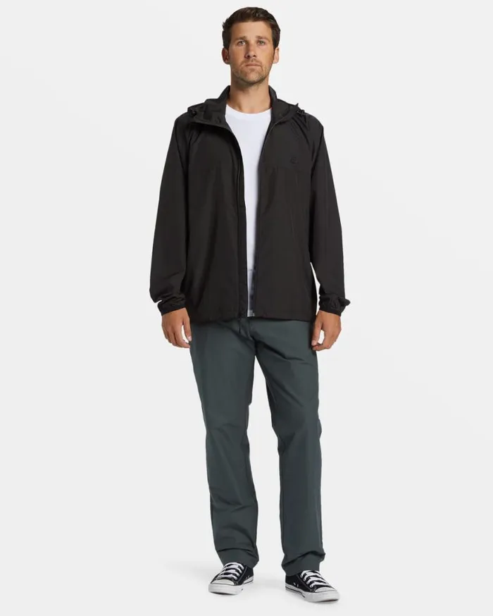 Men Billabong Jackets Transport Windbreaker Jacket Black Men Billabong Jackets Transport Windbreaker Jacket Black