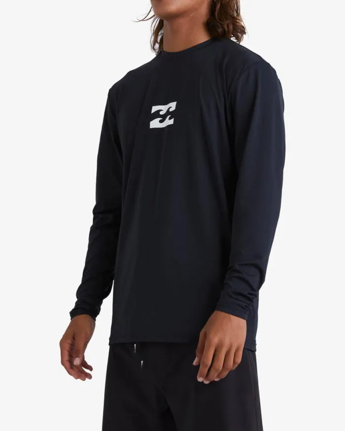 Men Billabong Rashguards and Surf Tees All Day Wave Loose Fit Long Sleeve Surf Tee Black Men Billabong Rashguards and Surf Tees All Day Wave Loose Fit Long Sleeve Surf Tee Black