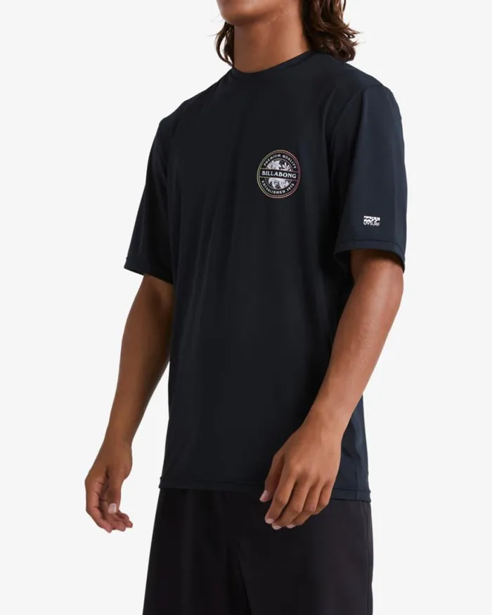 Men Billabong Rashguards and Surf Tees Rotor Loose Fit Short Sleeve Surf Tee Black Men Billabong Rashguards and Surf Tees Rotor Loose Fit Short Sleeve Surf Tee Black