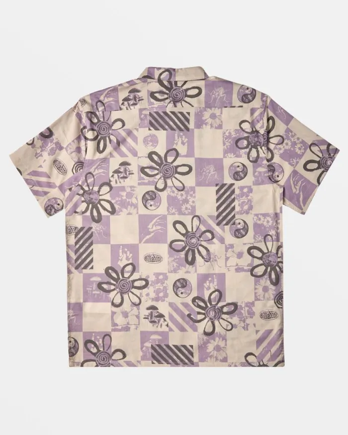 Men Billabong Shirts Double Vision Short Sleeve Shirt Purple Ash Men Billabong Shirts Double Vision Short Sleeve Shirt Purple Ash
