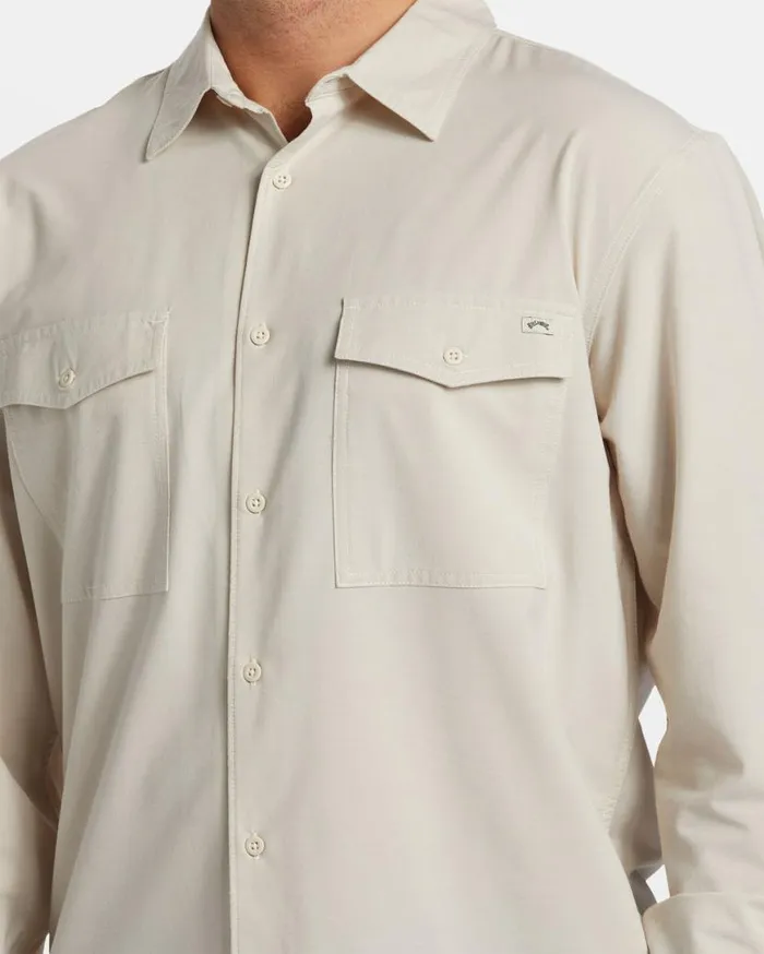 Men Billabong Shirts Surftrek Long Sleeve Shirt Cream Men Billabong Shirts Surftrek Long Sleeve Shirt Cream