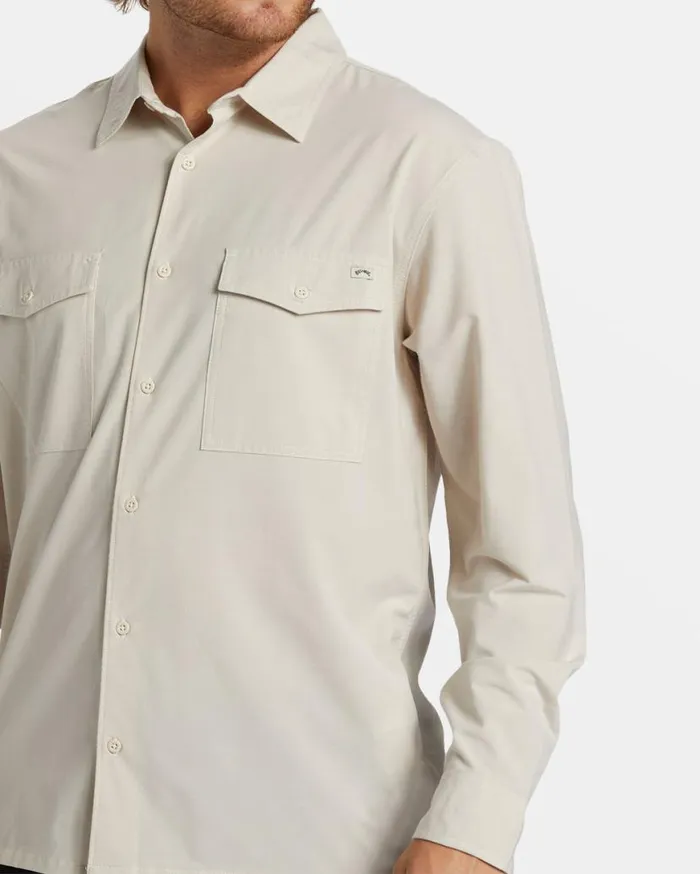 Men Billabong Shirts Surftrek Long Sleeve Shirt Cream Men Billabong Shirts Surftrek Long Sleeve Shirt Cream
