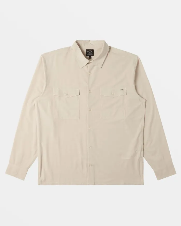 Men Billabong Shirts Surftrek Long Sleeve Shirt Cream Men Billabong Shirts Surftrek Long Sleeve Shirt Cream