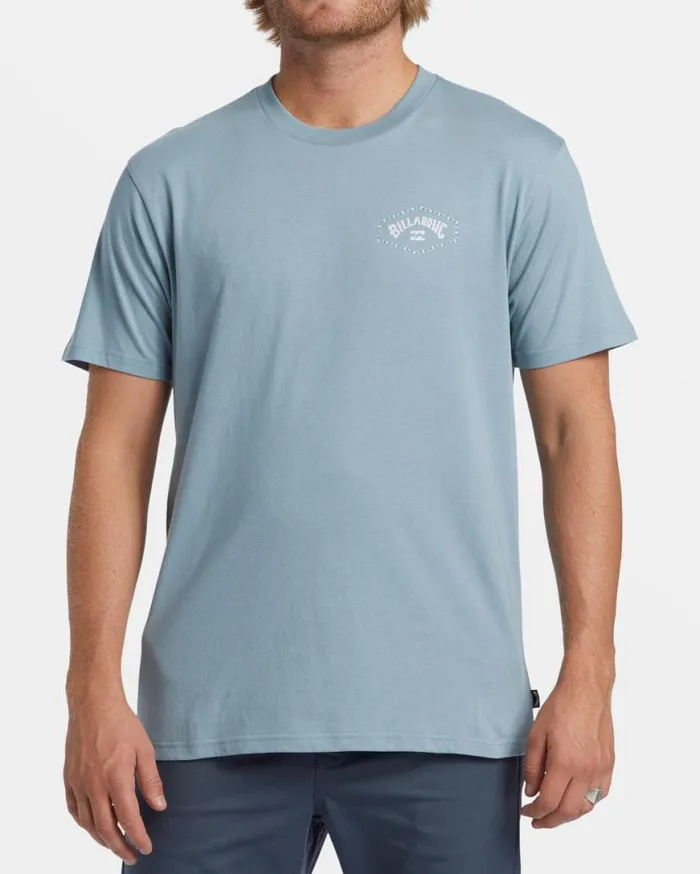 Men Billabong TShirts Exit Arch TShirt Washed Blue Men Billabong TShirts Exit Arch TShirt Washed Blue