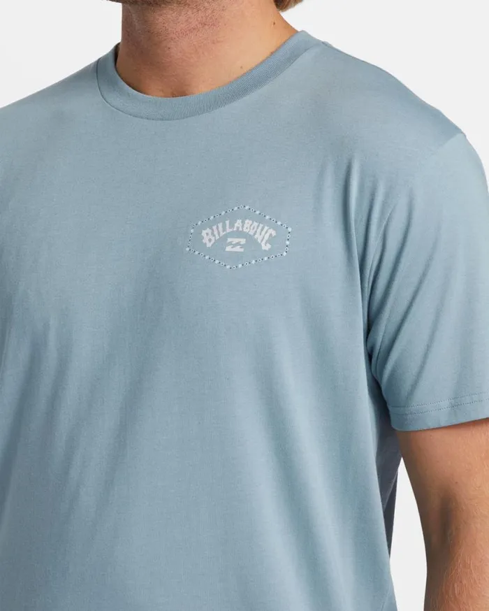 Men Billabong TShirts Exit Arch TShirt Washed Blue Men Billabong TShirts Exit Arch TShirt Washed Blue