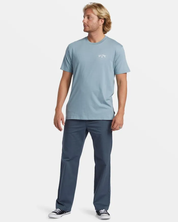 Men Billabong TShirts Exit Arch TShirt Washed Blue Men Billabong TShirts Exit Arch TShirt Washed Blue