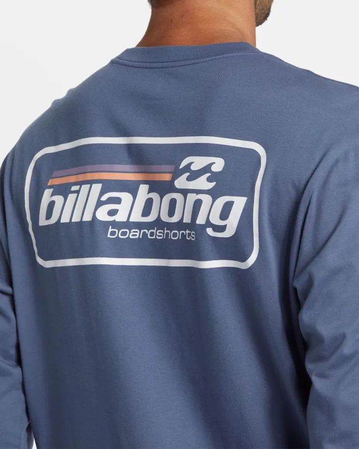 Men Billabong TShirts Walled Long Sleeve Tshirt Slate Blue Men Billabong TShirts Walled Long Sleeve Tshirt Slate Blue