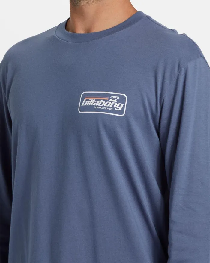 Men Billabong TShirts Walled Long Sleeve Tshirt Slate Blue Men Billabong TShirts Walled Long Sleeve Tshirt Slate Blue
