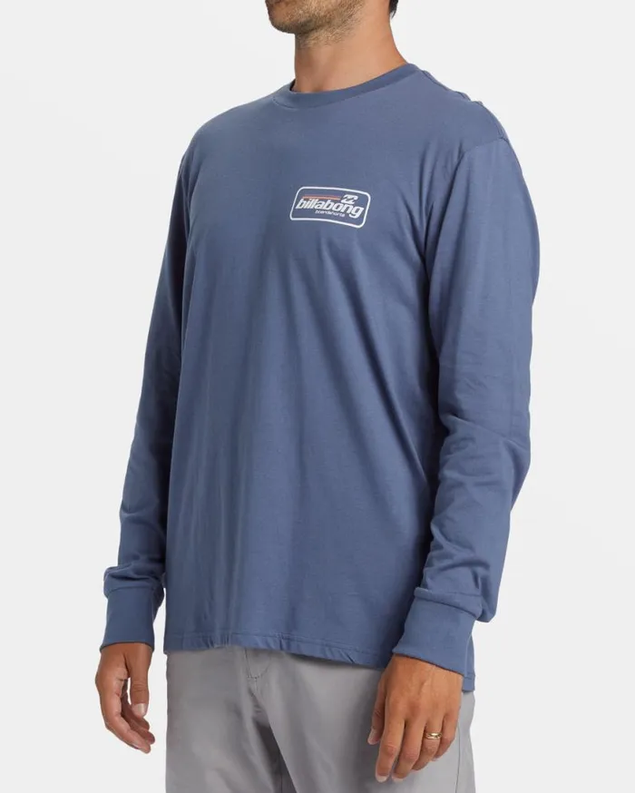 Men Billabong TShirts Walled Long Sleeve Tshirt Slate Blue Men Billabong TShirts Walled Long Sleeve Tshirt Slate Blue