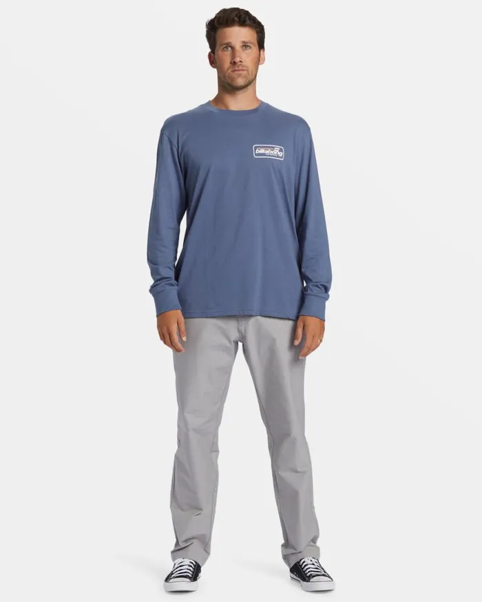 Men Billabong TShirts Walled Long Sleeve Tshirt Slate Blue Men Billabong TShirts Walled Long Sleeve Tshirt Slate Blue