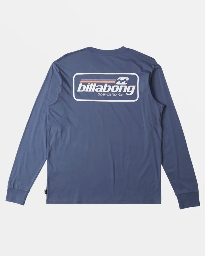 Men Billabong TShirts Walled Long Sleeve Tshirt Slate Blue Men Billabong TShirts Walled Long Sleeve Tshirt Slate Blue