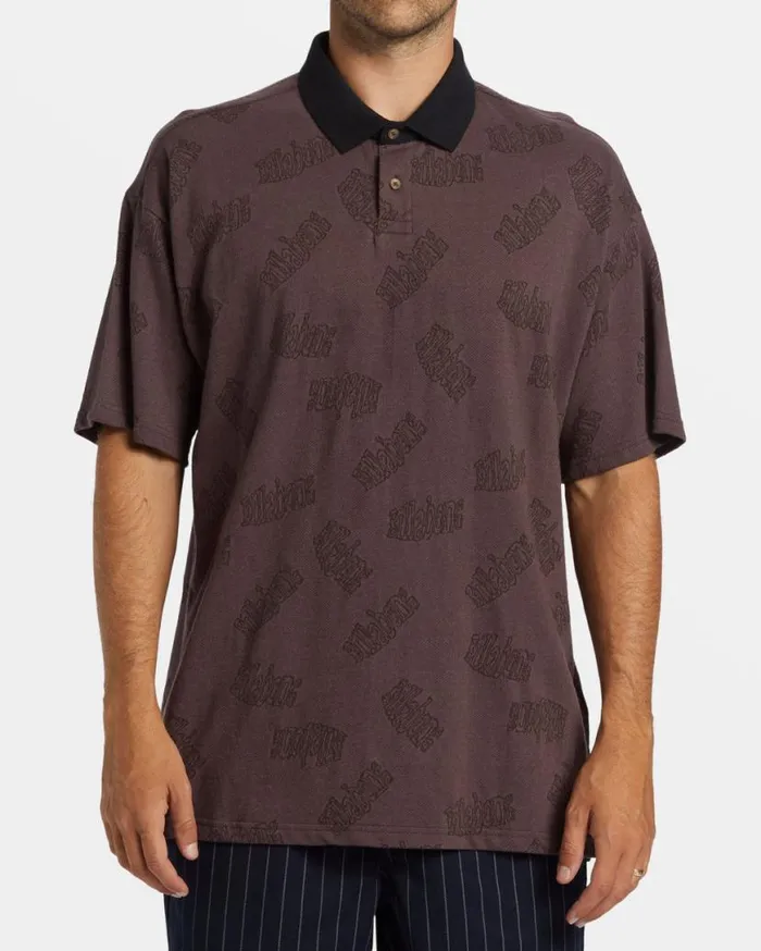 Men Billabong Wave Washed Essentials Shibuya Short Sleeve Polo Tshirt Plum Men Billabong Wave Washed Essentials Shibuya Short Sleeve Polo Tshirt Plum