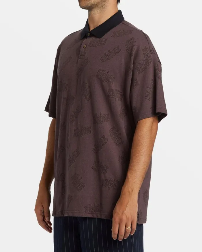 Men Billabong Wave Washed Essentials Shibuya Short Sleeve Polo Tshirt Plum Men Billabong Wave Washed Essentials Shibuya Short Sleeve Polo Tshirt Plum
