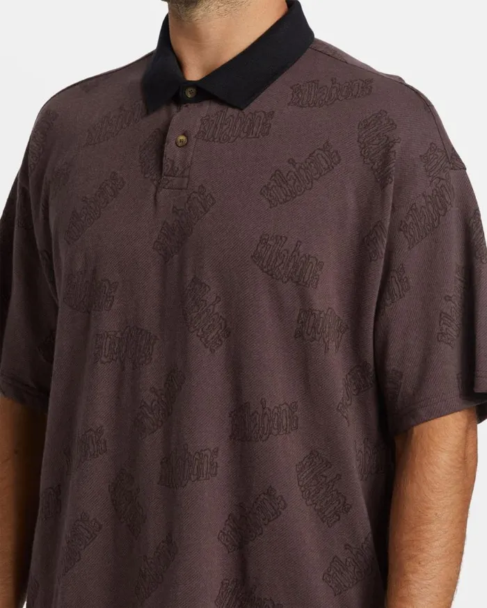 Men Billabong Wave Washed Essentials Shibuya Short Sleeve Polo Tshirt Plum Men Billabong Wave Washed Essentials Shibuya Short Sleeve Polo Tshirt Plum