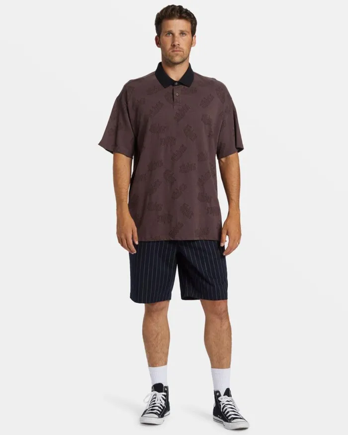 Men Billabong Wave Washed Essentials Shibuya Short Sleeve Polo Tshirt Plum Men Billabong Wave Washed Essentials Shibuya Short Sleeve Polo Tshirt Plum