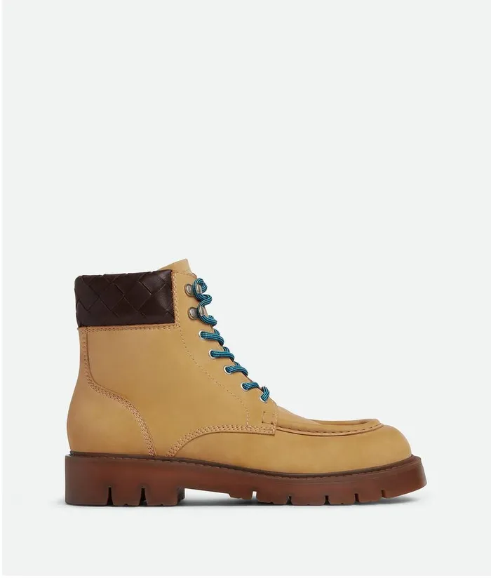Men Boots Bottega Veneta Haddock LaceUp Ankle Boot Ochre Rubber
