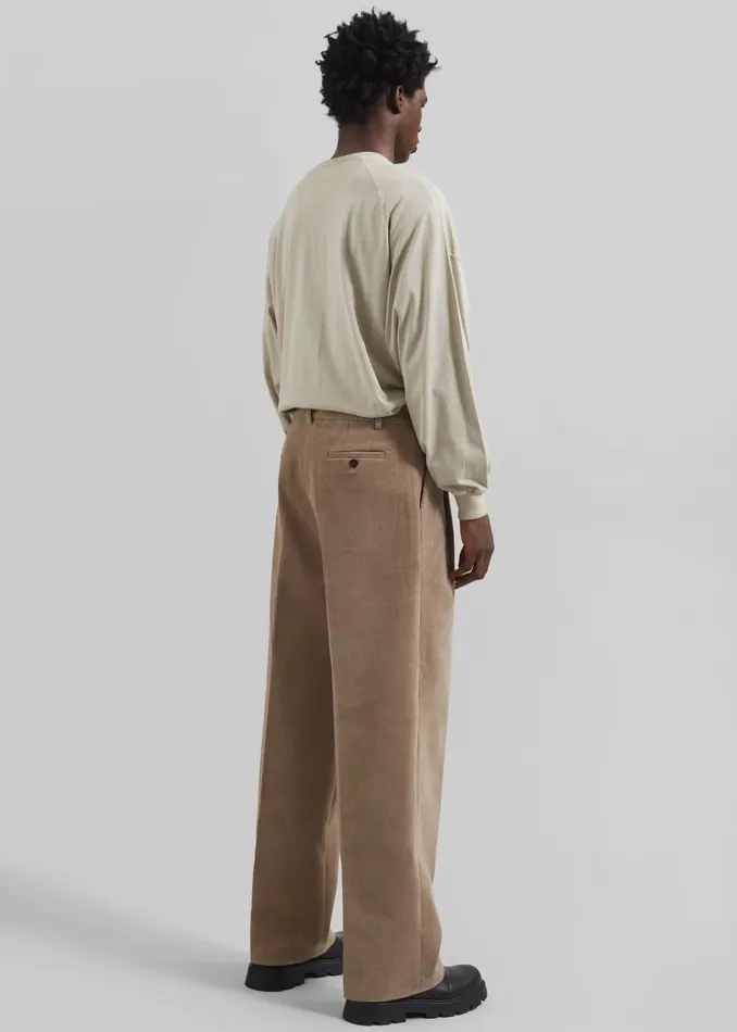 Men Bottoms The Frankie Shop Beo Corduroy Suit Pants 8211 Latte