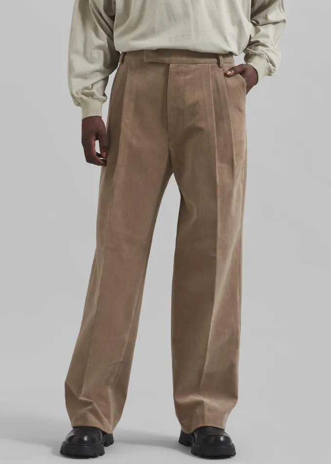 Men Bottoms The Frankie Shop Beo Corduroy Suit Pants 8211 Latte