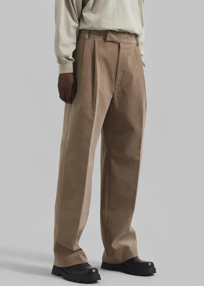 Men Bottoms The Frankie Shop Beo Corduroy Suit Pants 8211 Latte