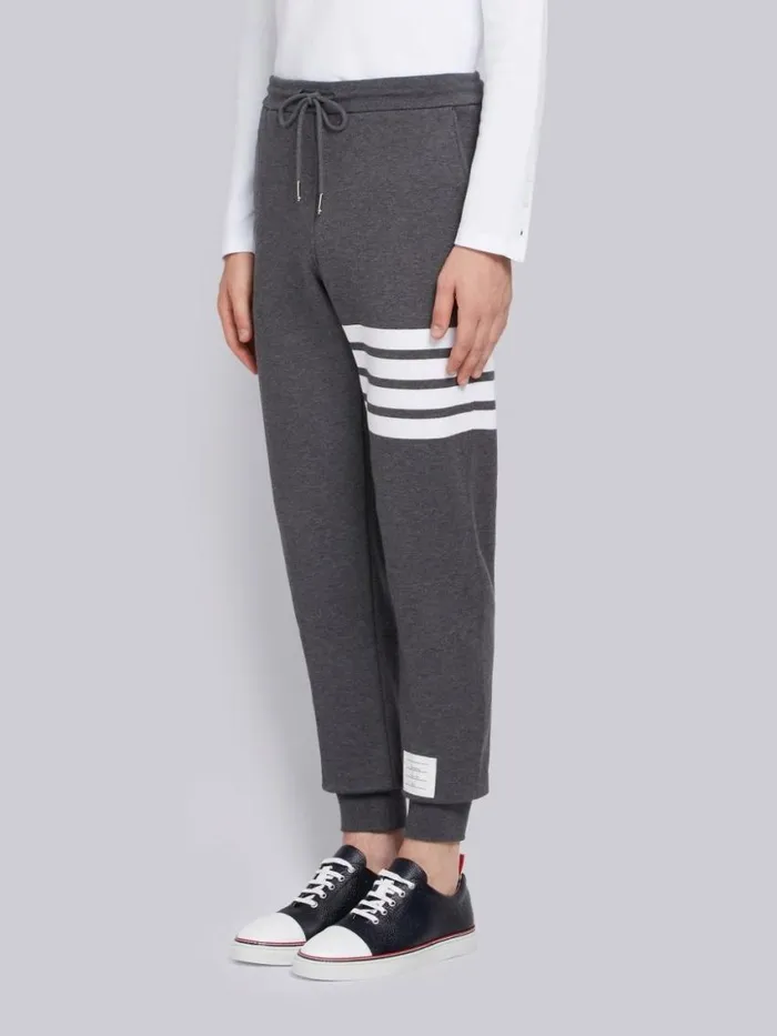 Men Classic Cotton Loopback Jersey 4bar Sweatpant Dark Grey Thom Browne Sweats Men Classic Cotton Loopback Jersey 4bar Sweatpant Dark Grey Thom Browne Sweats
