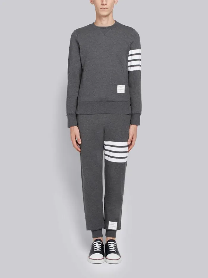 Men Classic Cotton Loopback Jersey 4bar Sweatpant Dark Grey Thom Browne Sweats Men Classic Cotton Loopback Jersey 4bar Sweatpant Dark Grey Thom Browne Sweats