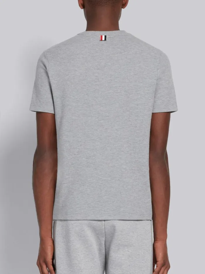 Men Classic Pique Rib Side Insert 4bar Tshirt Light Grey Thom Browne Tshirts and Polos Men Classic Pique Rib Side Insert 4bar Tshirt Light Grey Thom Browne Tshirts and Polos