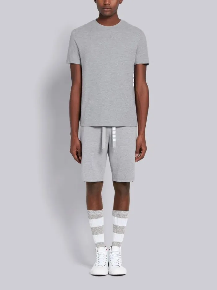 Men Classic Pique Rib Side Insert 4bar Tshirt Light Grey Thom Browne Tshirts and Polos Men Classic Pique Rib Side Insert 4bar Tshirt Light Grey Thom Browne Tshirts and Polos