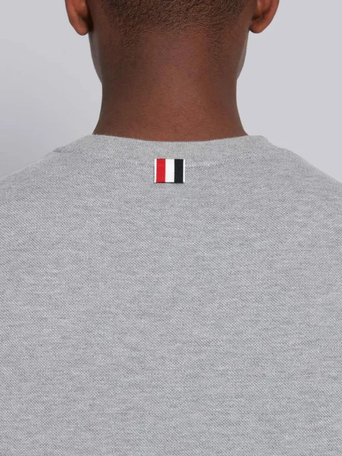 Men Classic Pique Rib Side Insert 4bar Tshirt Light Grey Thom Browne Tshirts and Polos Men Classic Pique Rib Side Insert 4bar Tshirt Light Grey Thom Browne Tshirts and Polos