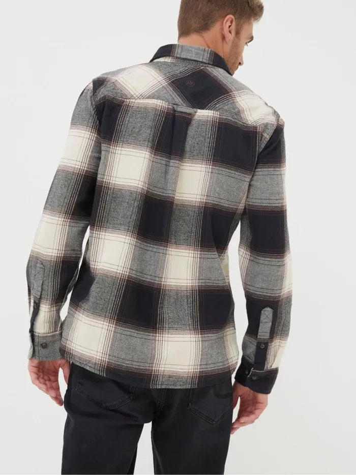 Men Coats and Jackets Fat Face Black Selby Check Shirt