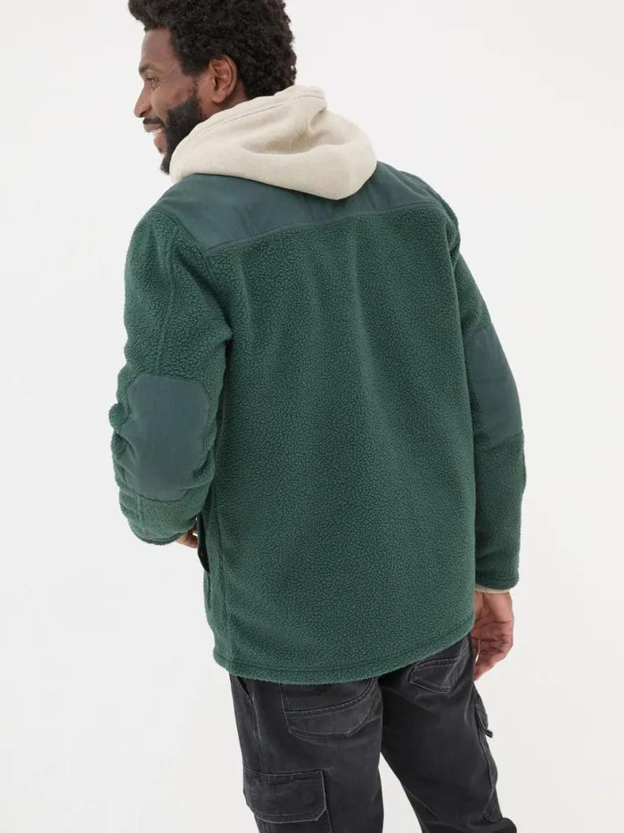 Men Coats and Jackets Fat Face Dark Green Fleece Overshirt Men Coats and Jackets Fat Face Dark Green Fleece Overshirt