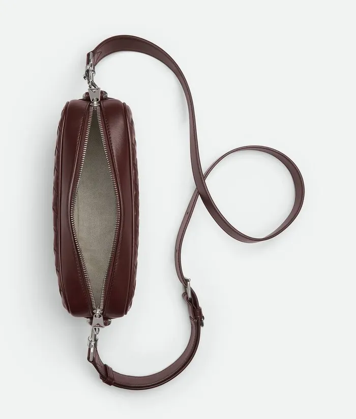Men Crossbody Bottega Veneta Small Intrecciato Camera Bag Madder Brown