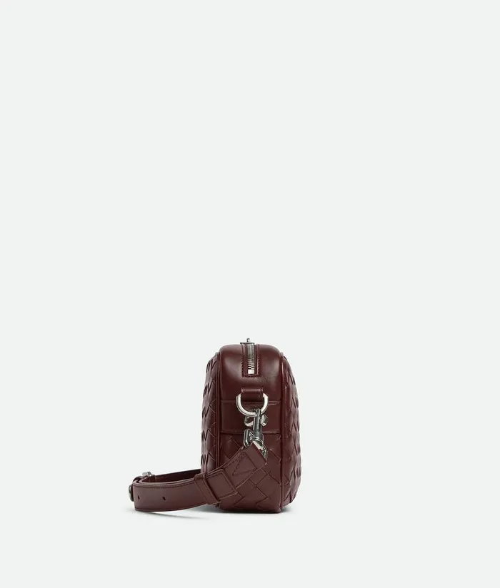 Men Crossbody Bottega Veneta Small Intrecciato Camera Bag Madder Brown
