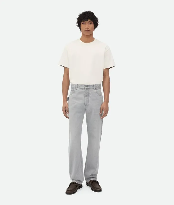Men Denim Bottega Veneta Light Grey Washed Denim Light Grey