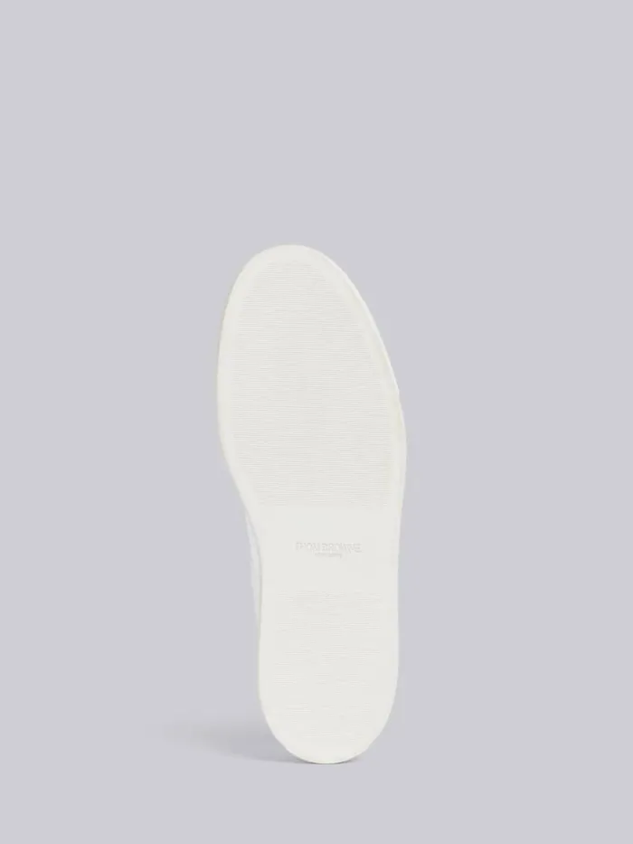 Men Heavy Athletic Mesh Stripe Rubber Cupsole Low Top Trainer White Thom Browne Sneakers