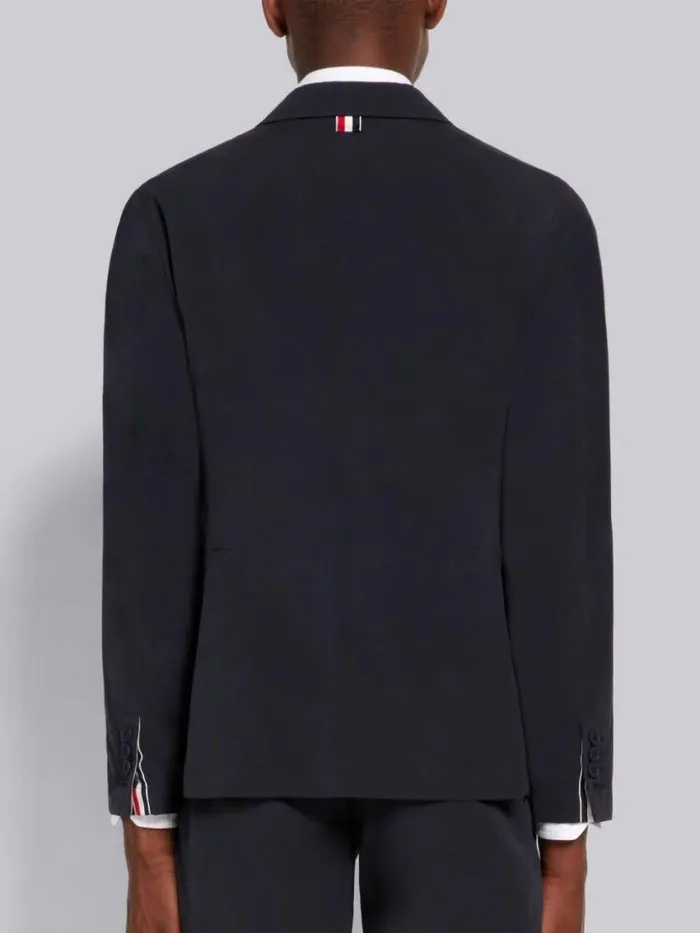 Men High Density Nylon Tech Unconstructed Sack Jacket Navy Thom Browne Jackets and Suiting