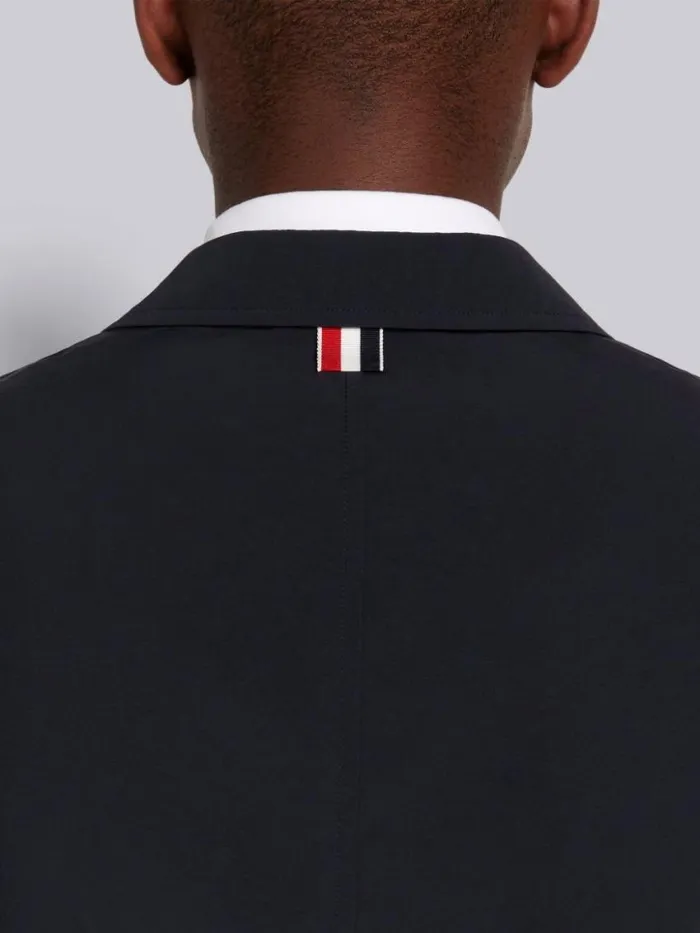 Men High Density Nylon Tech Unconstructed Sack Jacket Navy Thom Browne Jackets and Suiting