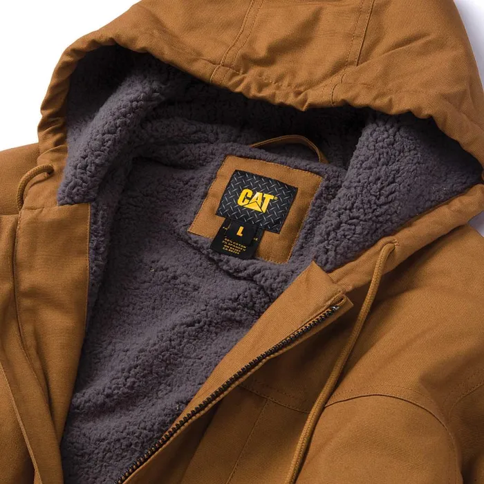 Men Hooded SherpaLined Jacket Cat Footwear Tops and Outerwear