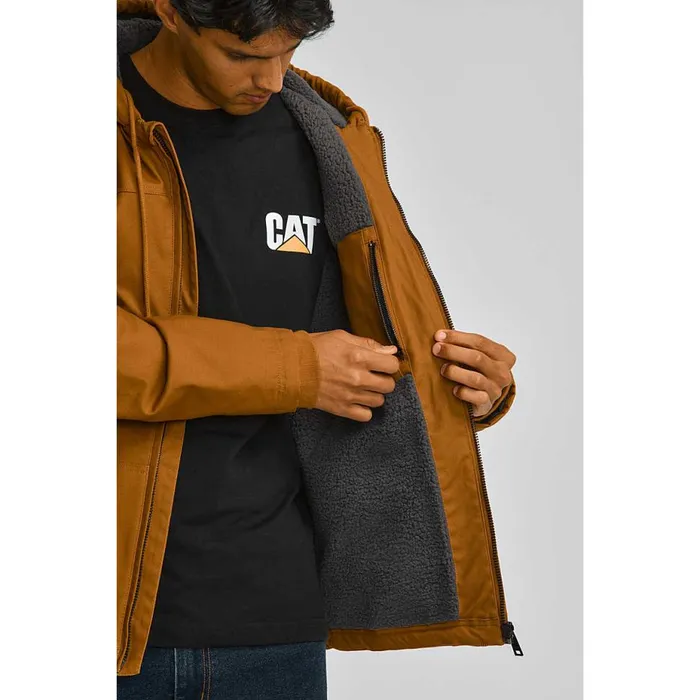 Men Hooded SherpaLined Jacket Cat Footwear Tops and Outerwear