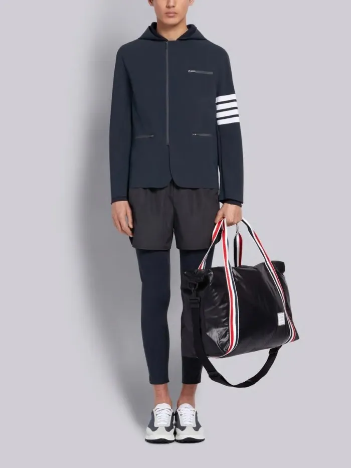 Men Lightweight Tech Hooded 4bar Jacket Charcoal Thom Browne Sweats Men Lightweight Tech Hooded 4bar Jacket Charcoal Thom Browne Sweats