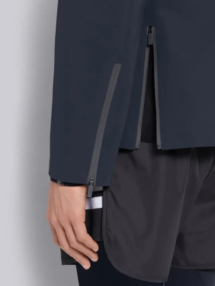Men Lightweight Tech Hooded 4bar Jacket Charcoal Thom Browne Sweats Men Lightweight Tech Hooded 4bar Jacket Charcoal Thom Browne Sweats