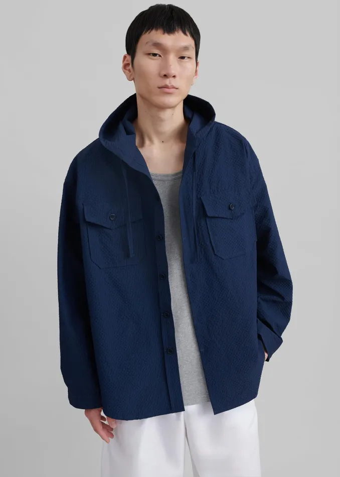Men Outerwear The Frankie Shop Lars Hooded Jacket 8211 Navy