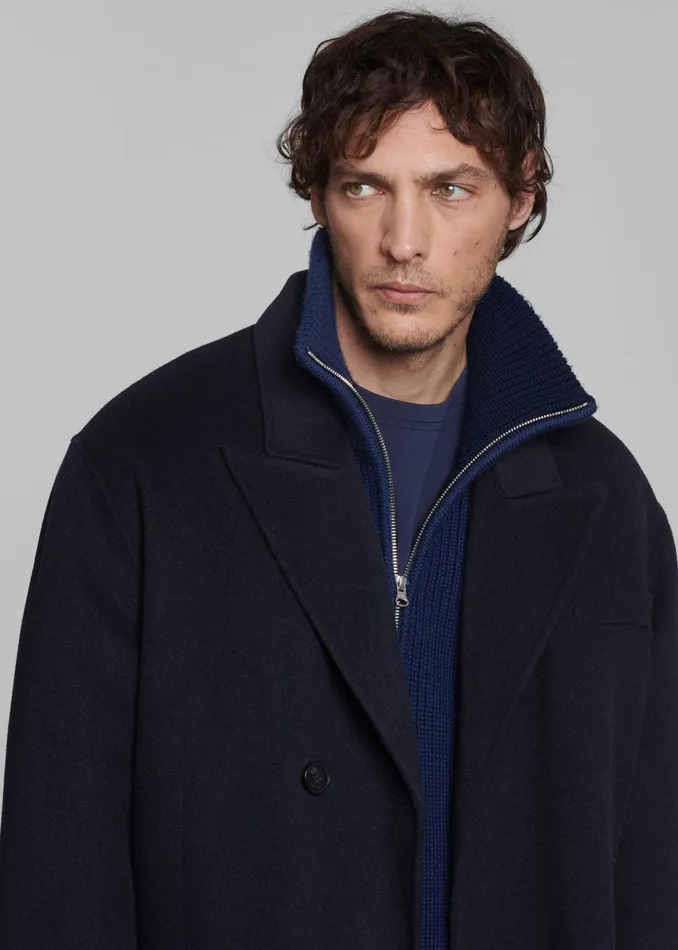 Men Outerwear The Frankie Shop Paxton Wool Coat 8211 Dark Navy