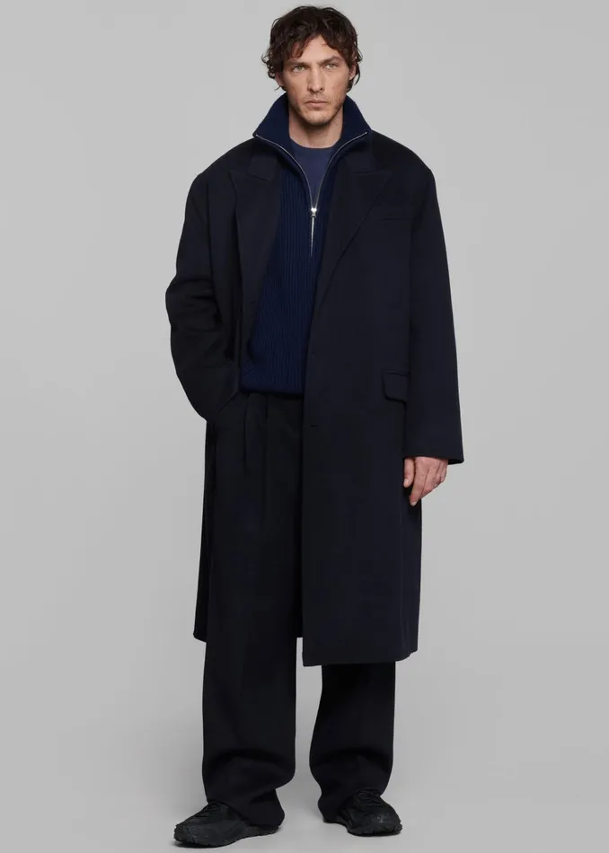 Men Outerwear The Frankie Shop Paxton Wool Coat 8211 Dark Navy