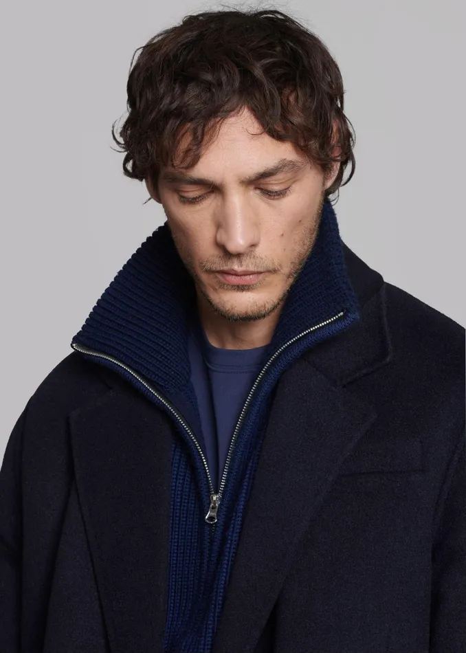 Men Outerwear The Frankie Shop Paxton Wool Coat 8211 Dark Navy
