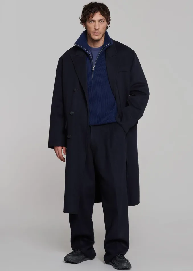 Men Outerwear The Frankie Shop Paxton Wool Coat 8211 Dark Navy