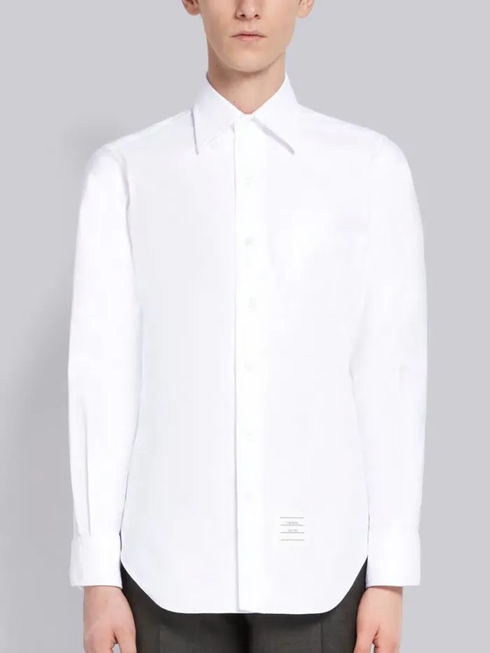 Men Oxford Classic Button Down Shirt White Thom Browne Shirting