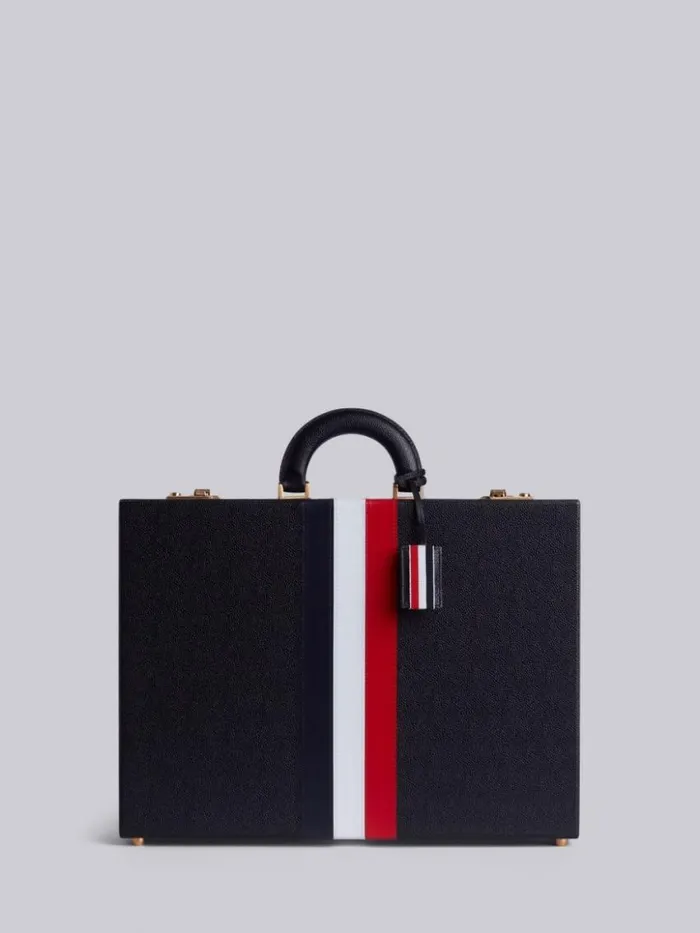 Men Pebble Grain Attached Case Black Thom Browne Handbags and Totes