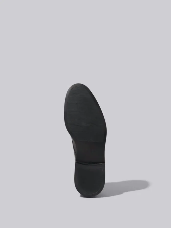 Men Pebble Grain Leather Lightweight Rubber Sole Derby Black Thom Browne Brogues and Loafers